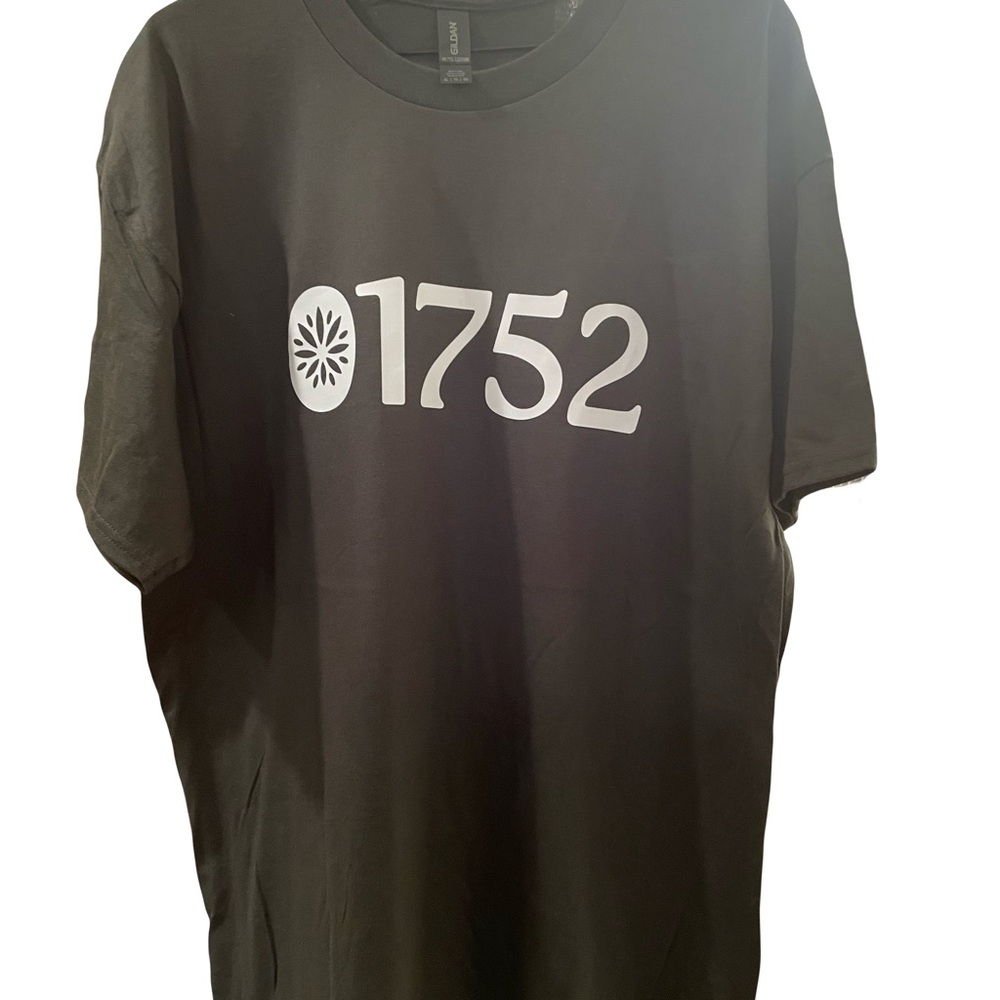 Gildan Black Short Sleeve Tee with White Print